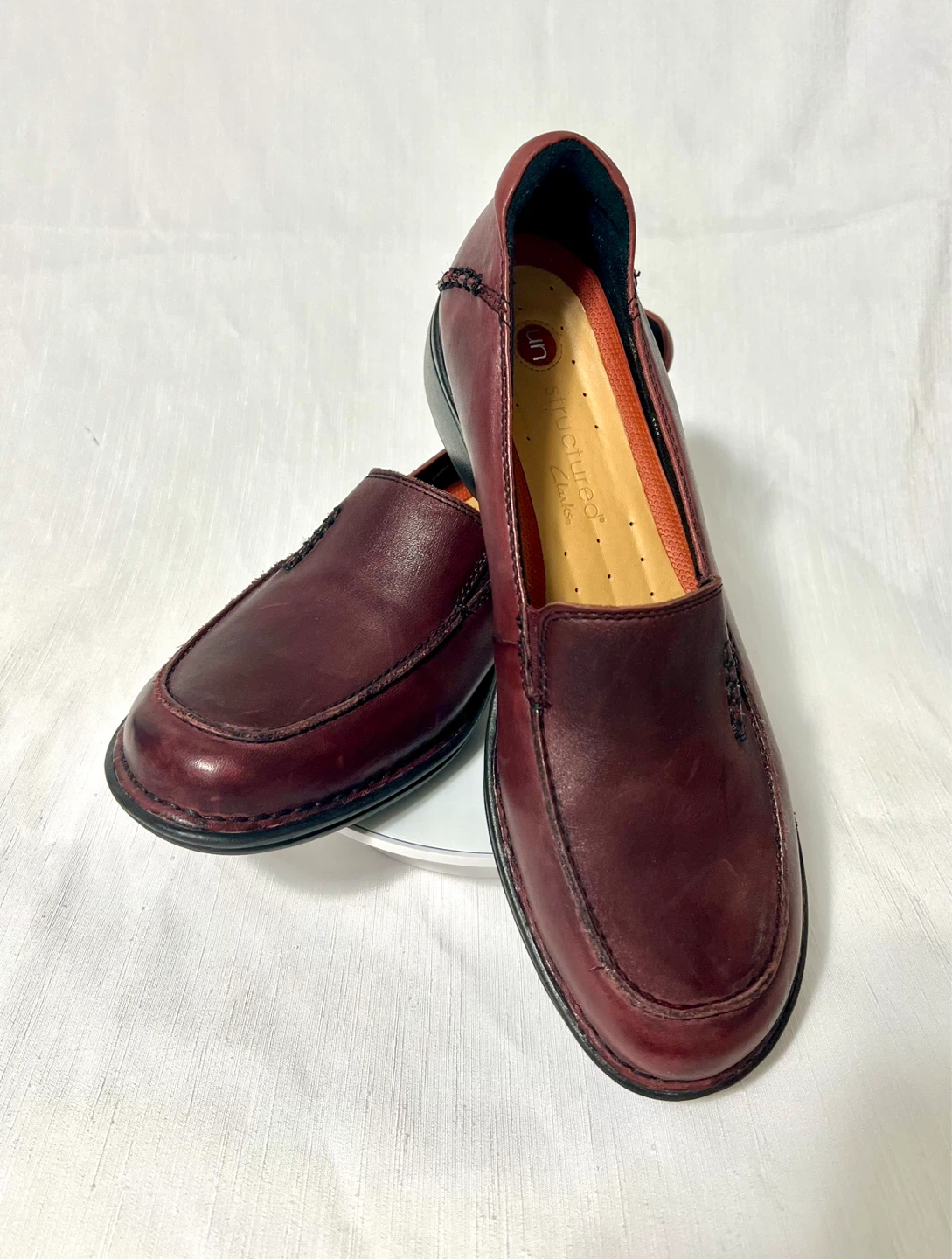 Clarks Women's Burgundy Leather Loafers - photo 2