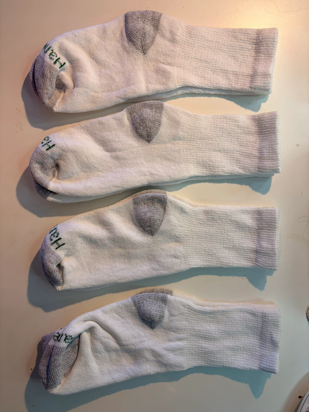 Hanes White Crew Socks - 4 Pair