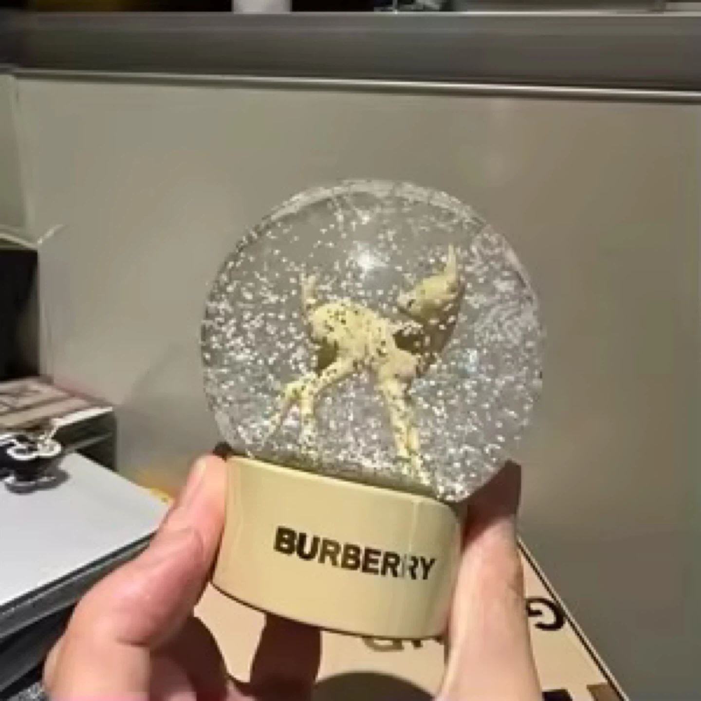 Burberry Snow Globe with Deer Figurine
