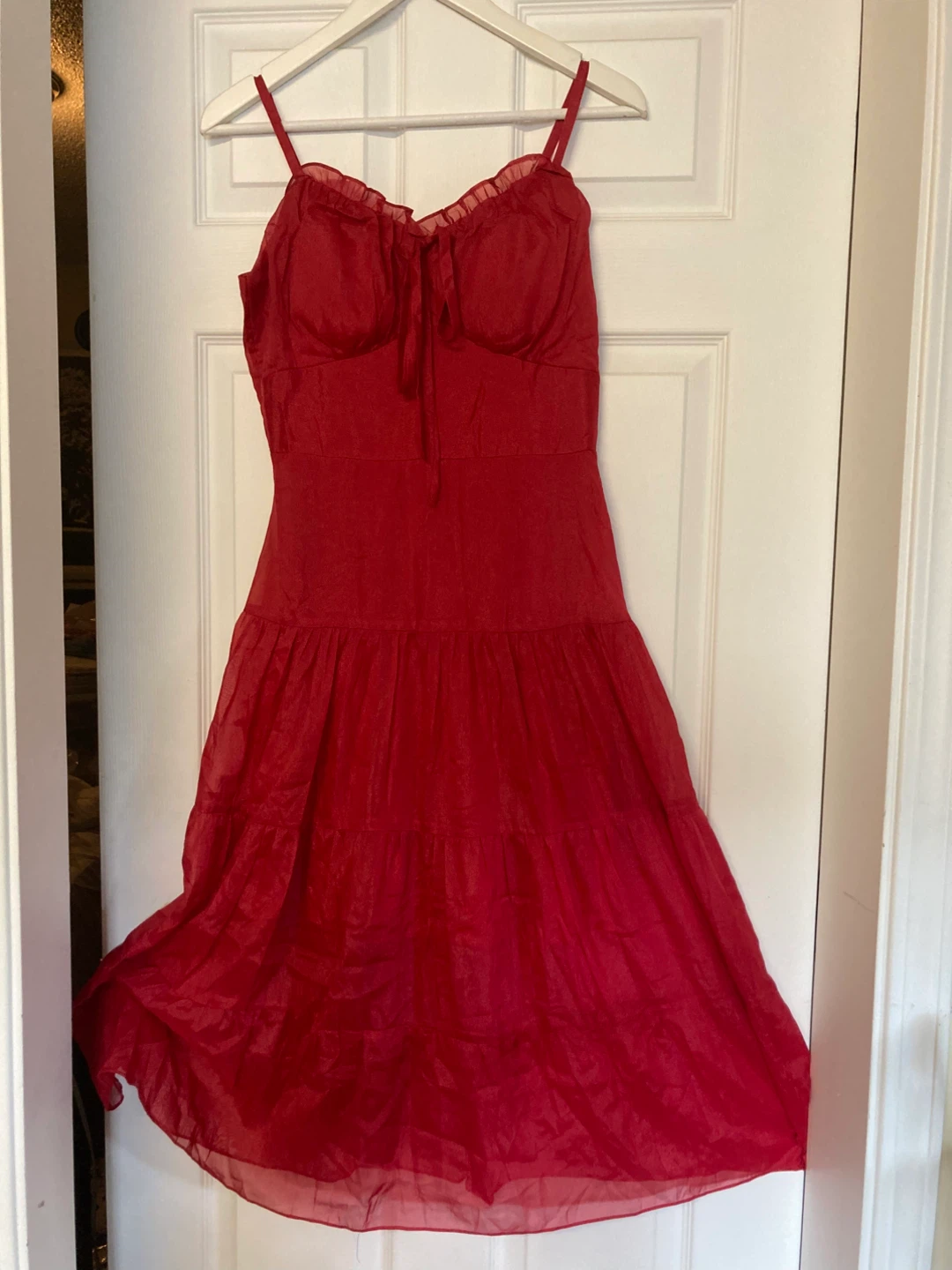 Pink tiered sundress and red dress - photo 4