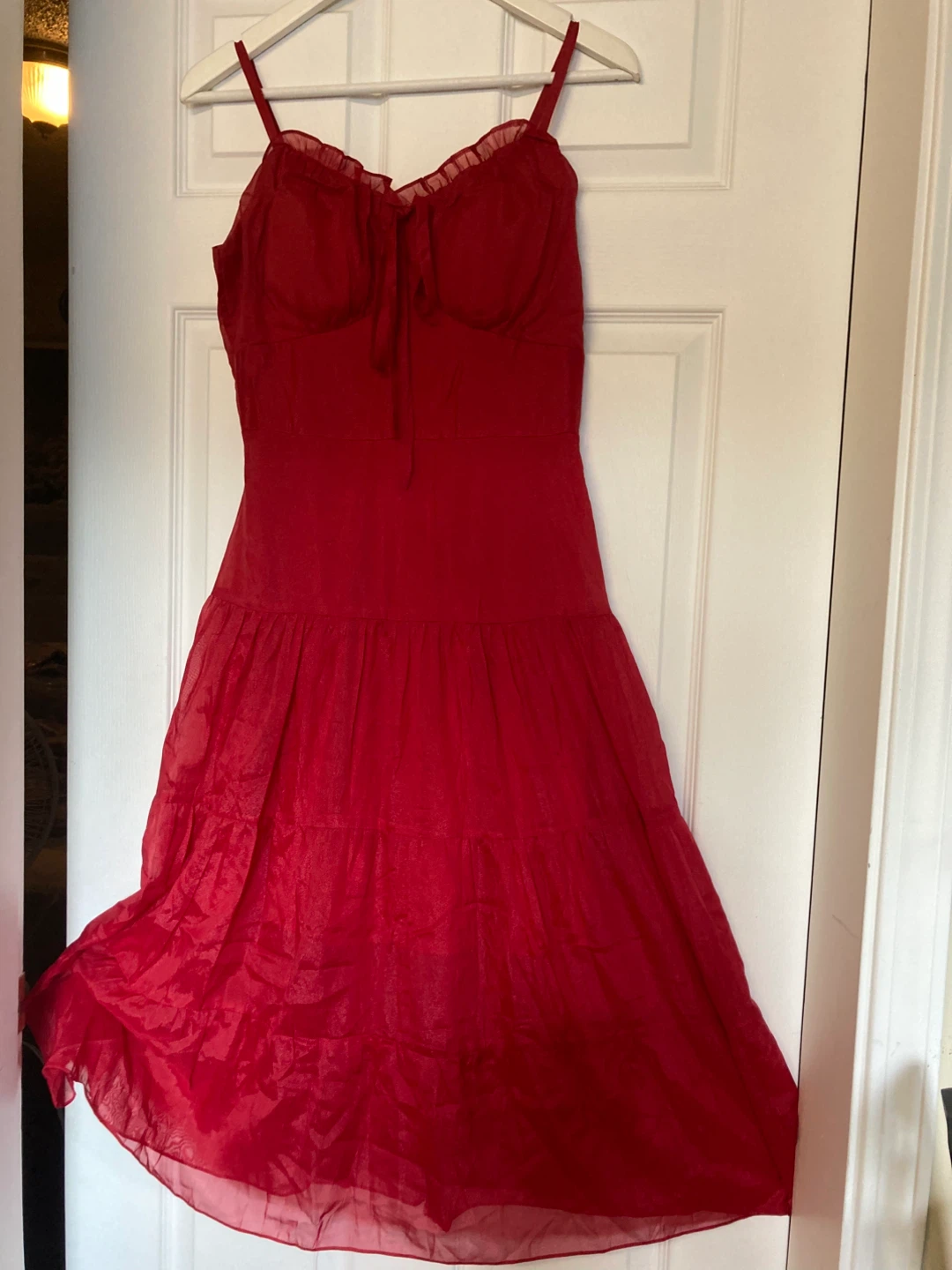 Pink tiered sundress and red dress - photo 3