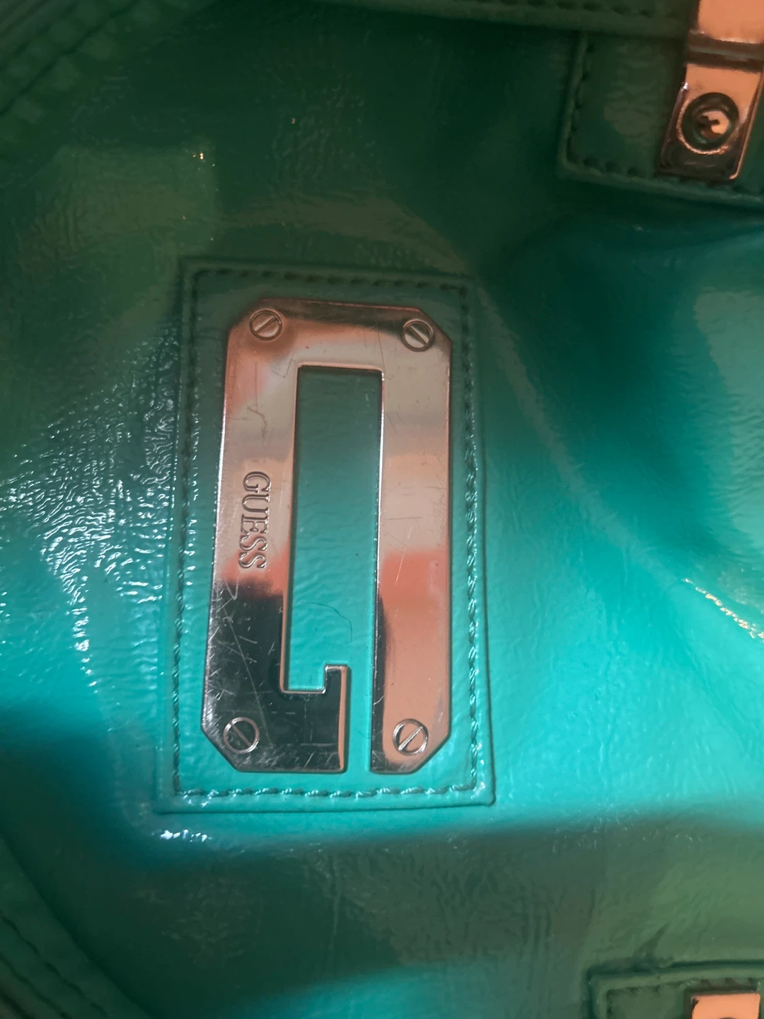 Guess Teal Patent Tote Bag - photo 4