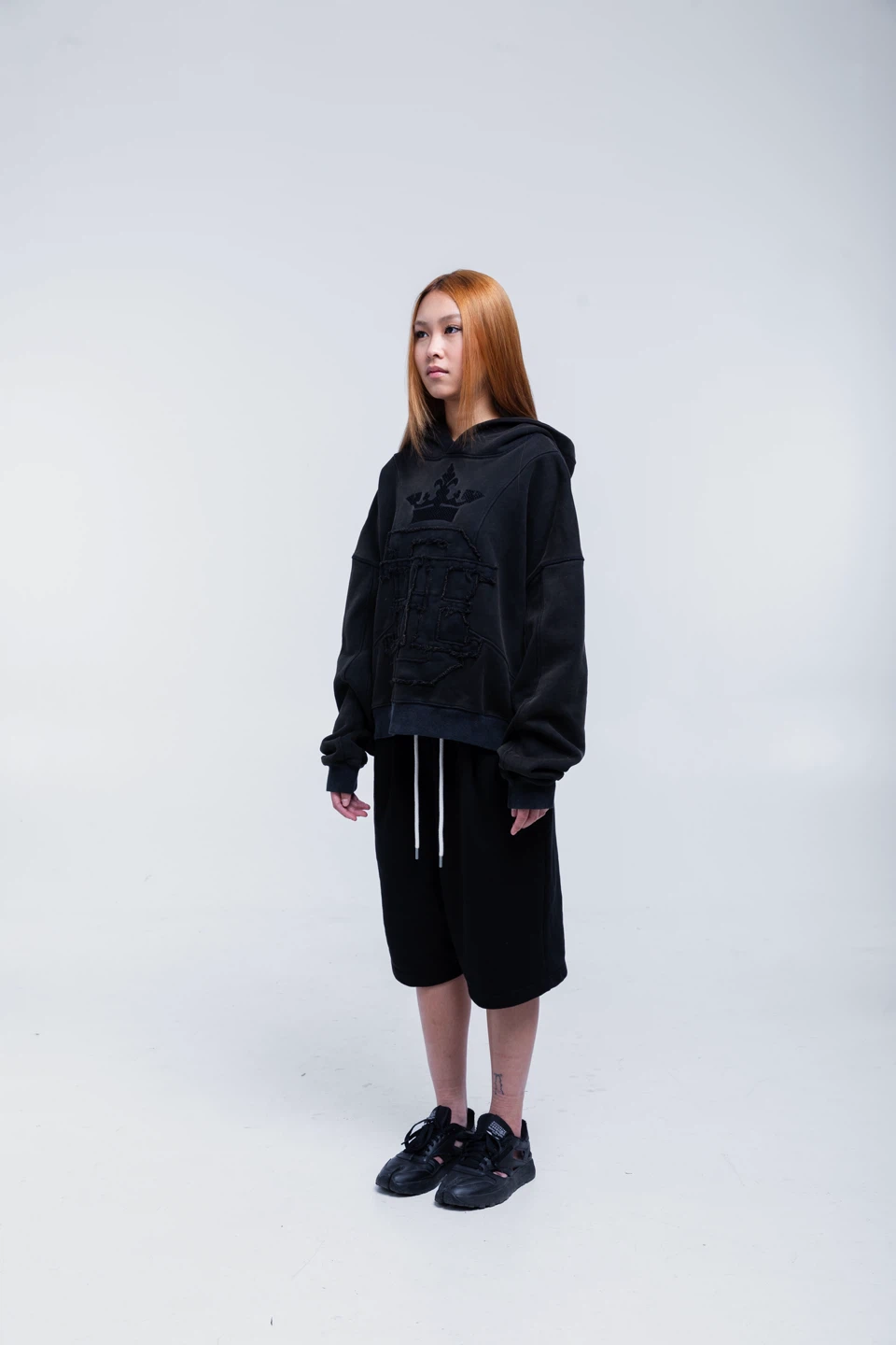 Distressed Applique Embroidered Hoodie - photo 4