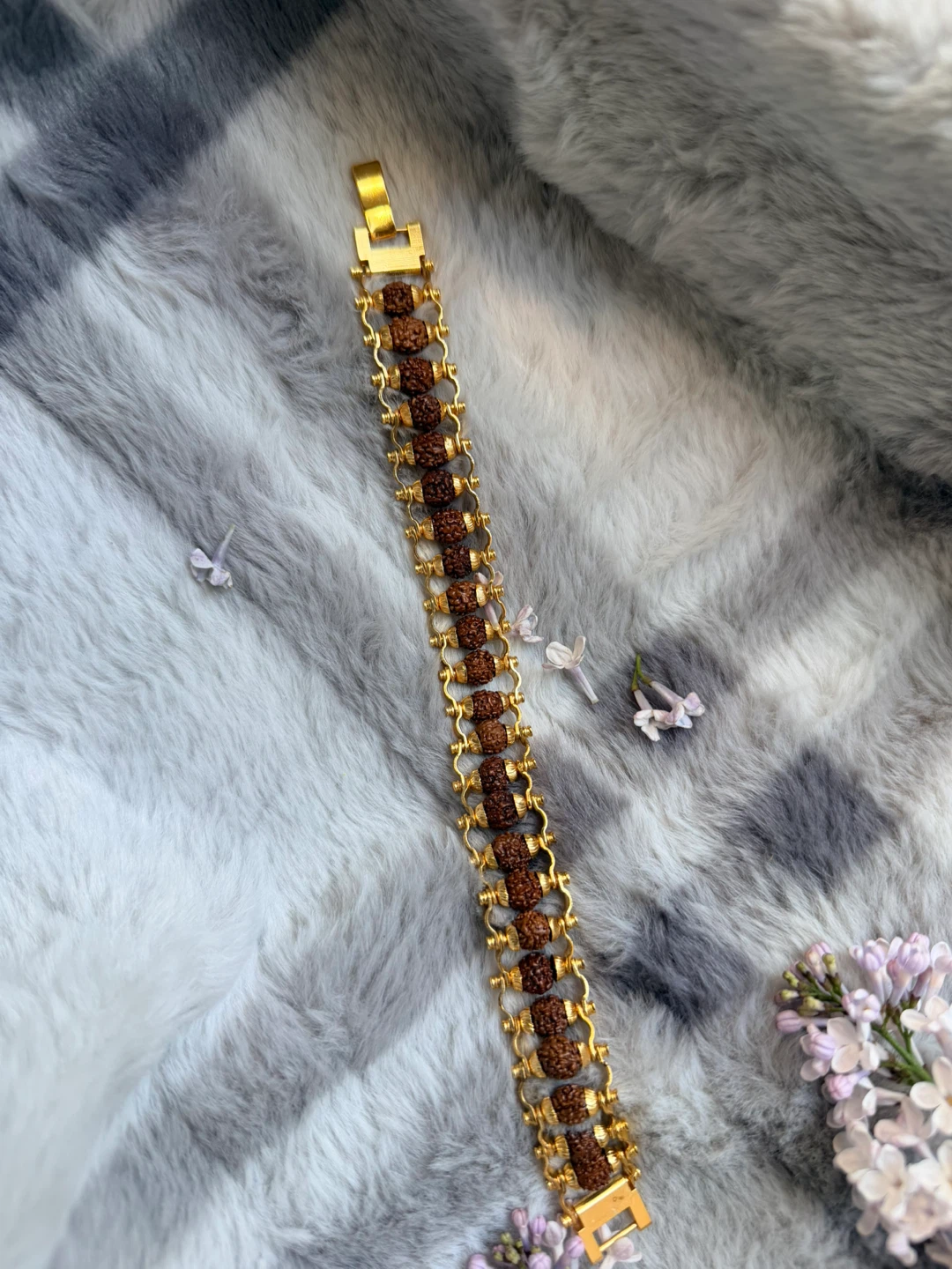 Gold Tone Bracelet with Rudraksha Beads - photo 2