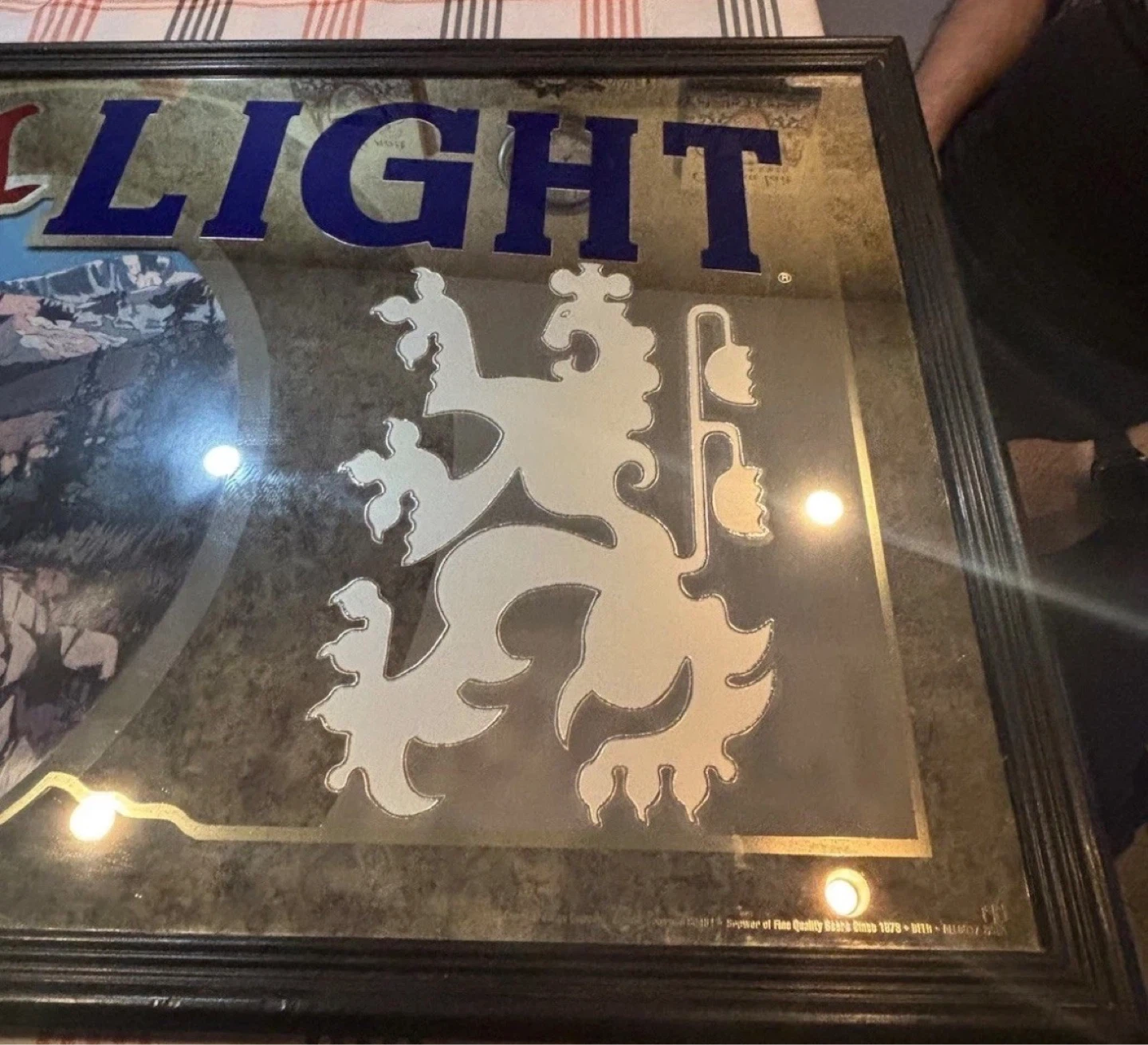 VTG RARE Coors Light Beer Mirror Rocky Mountains Waterfall - photo 4