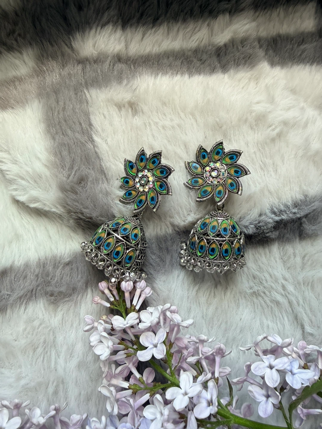 Tannu Peacock Design Jhumka Earrings - photo 3