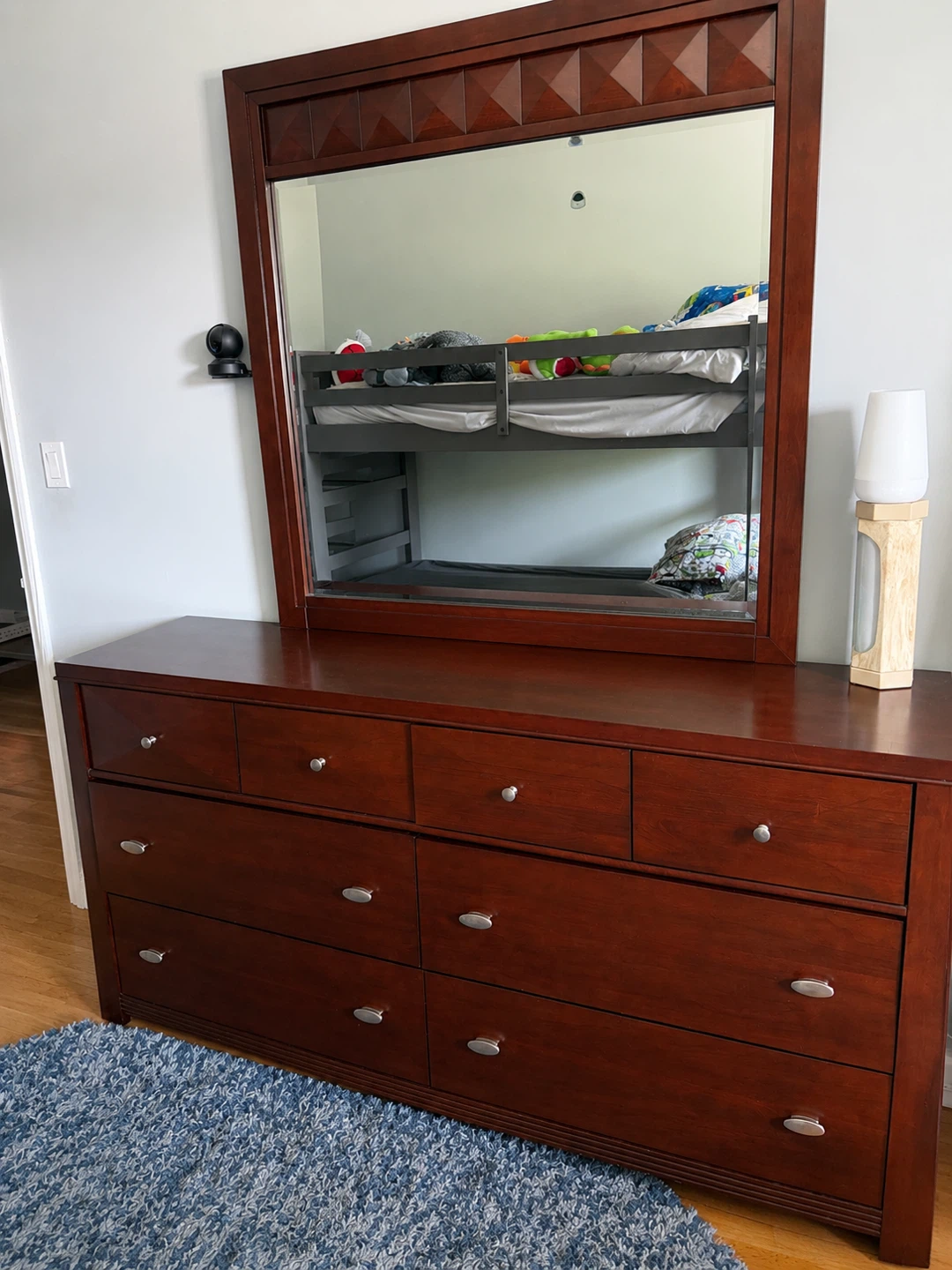 Cherry Wood Dresser with Mirror
