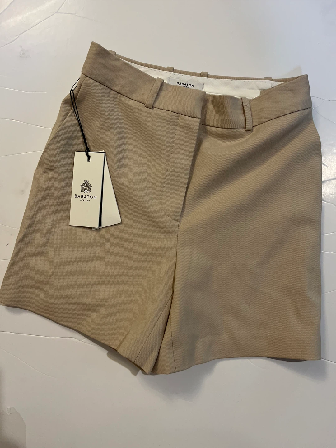 Babaton Tan Tailored Shorts