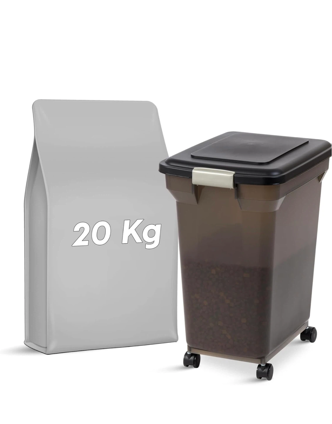 Heavy Duty Pet Food Storage Bin with Wheels - 20 Kg