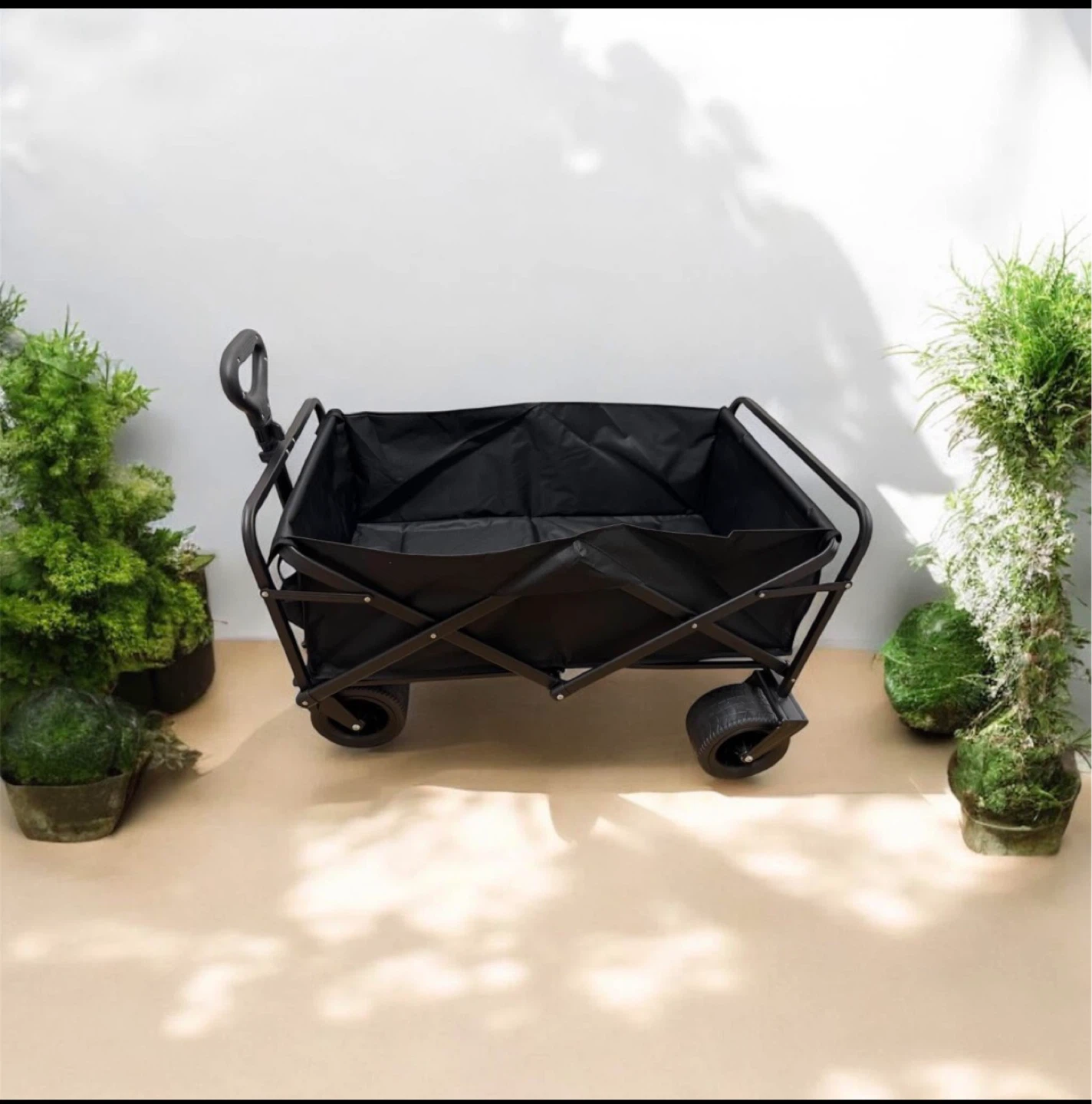 Black Folding Utility Wagon with Wheels - photo 5