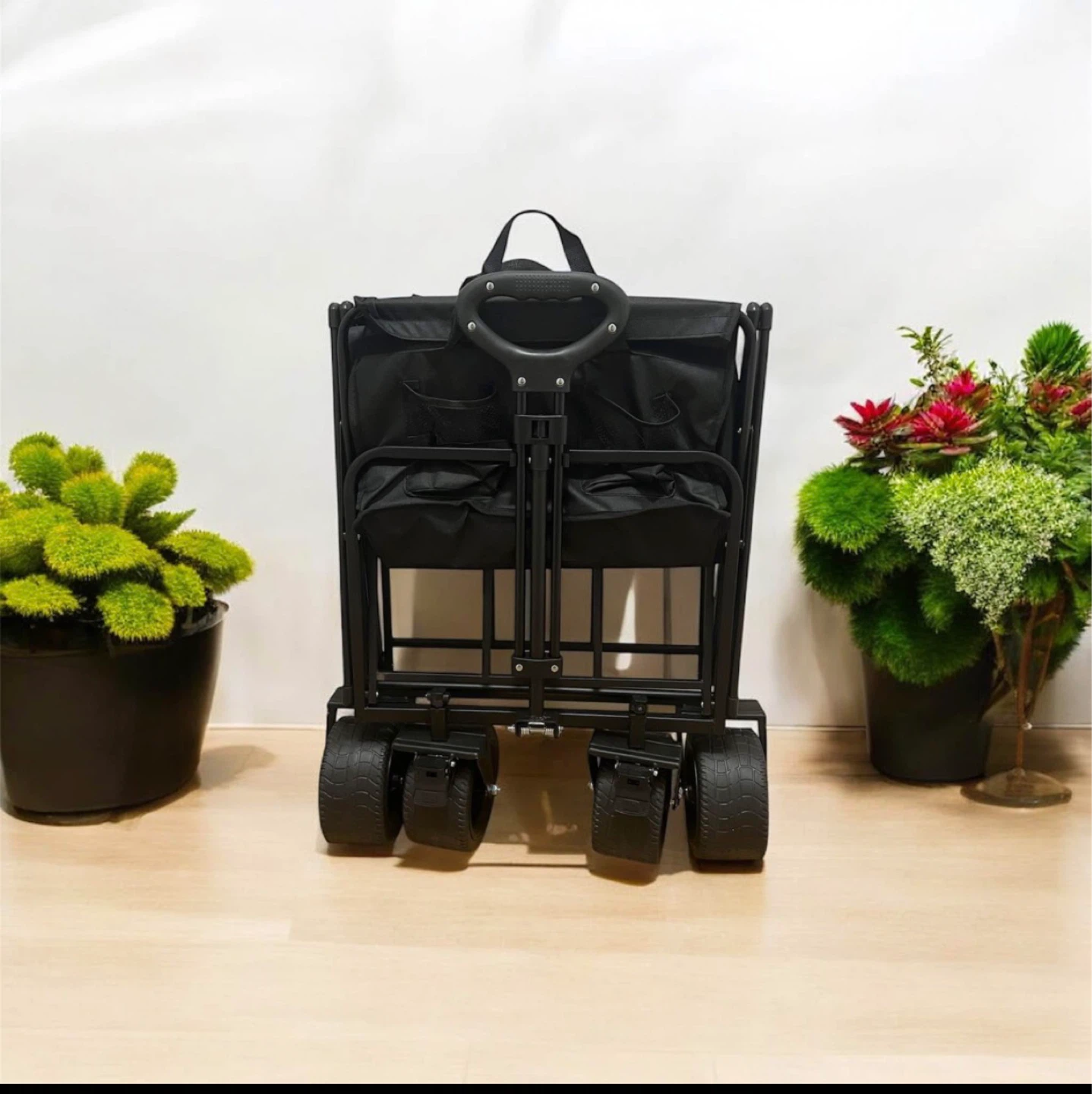 Black Folding Utility Wagon with Wheels - photo 4