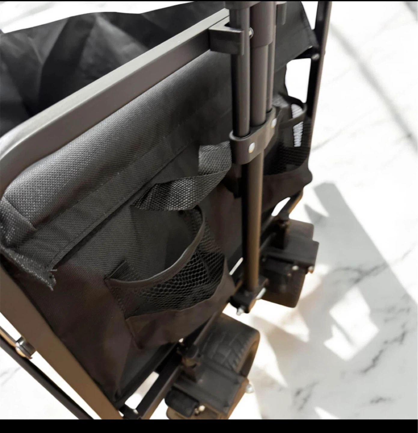 Black Folding Utility Wagon with Wheels - photo 2