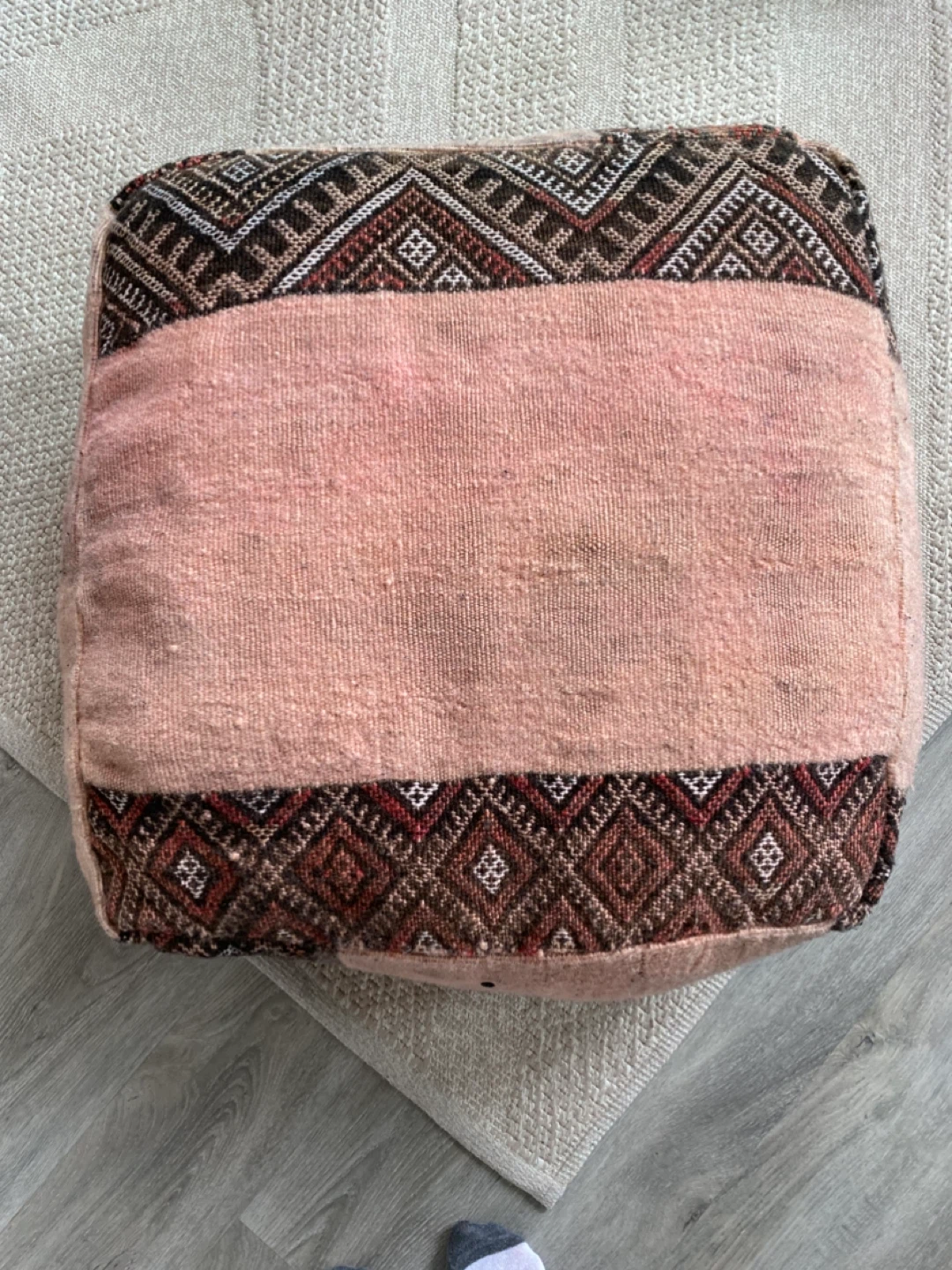 Vintage Moroccan Kilim Pouf