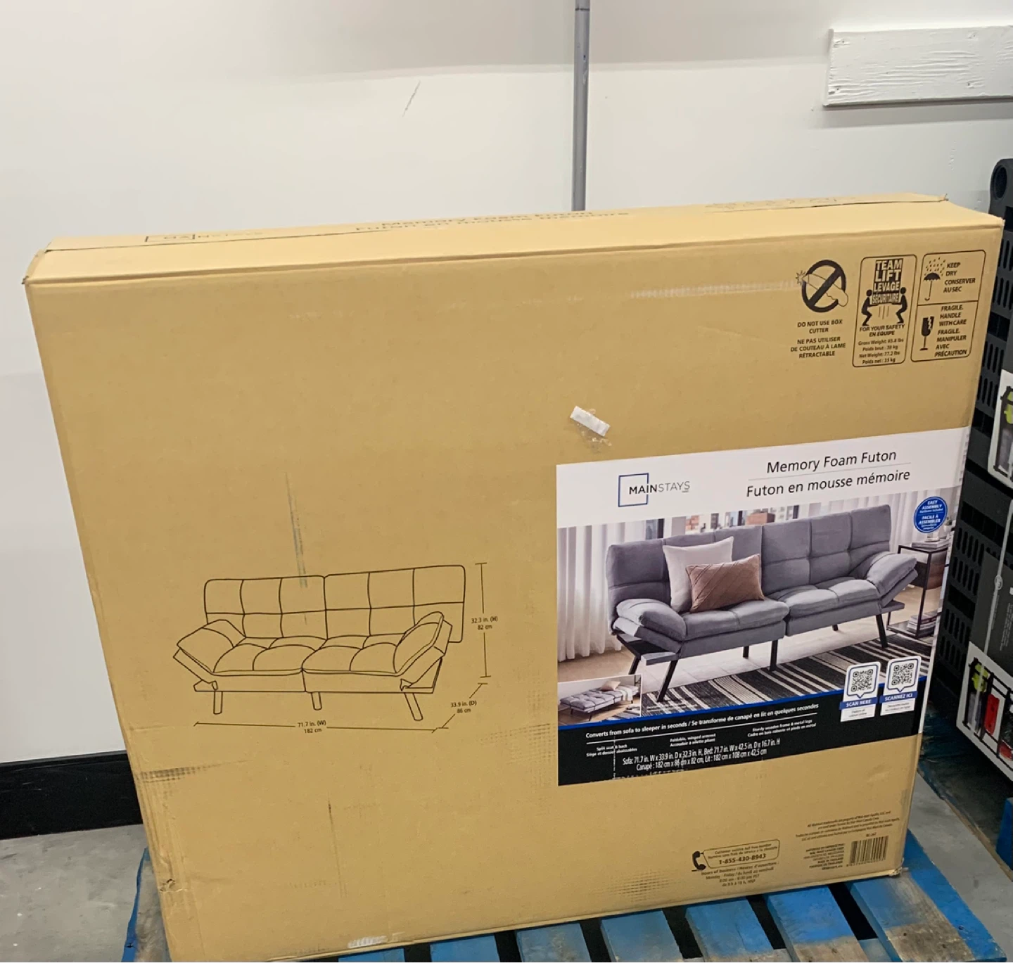 New Mainstays Memory Foam Futon