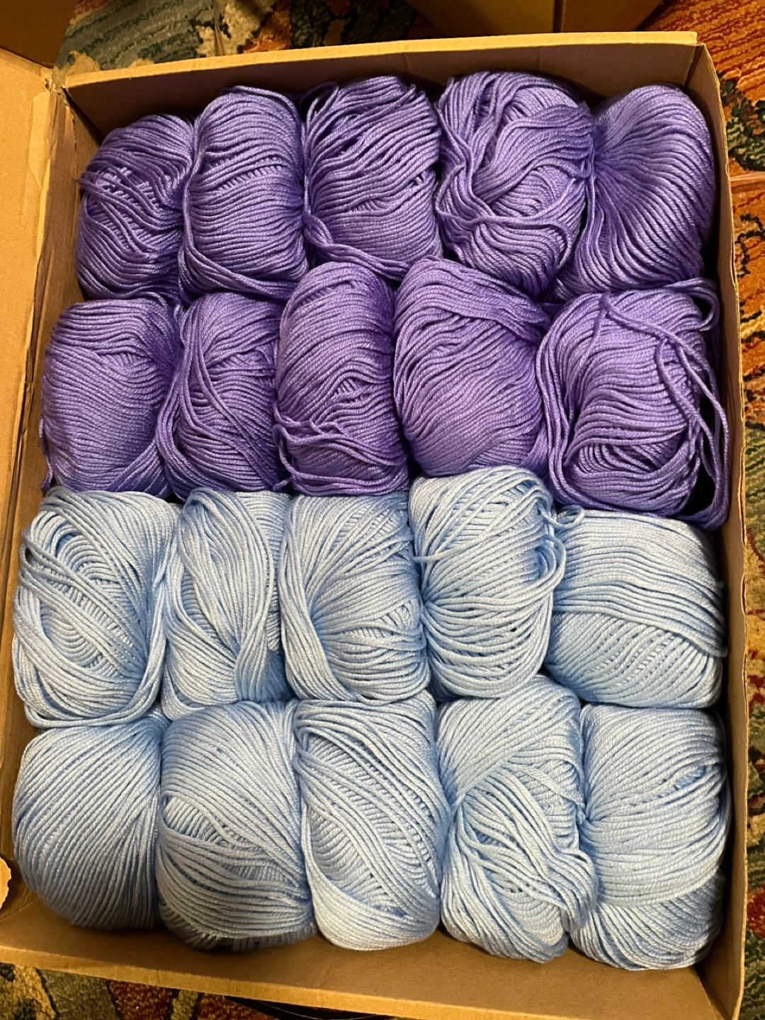 Yarn Bundle - Purple and Light Blue