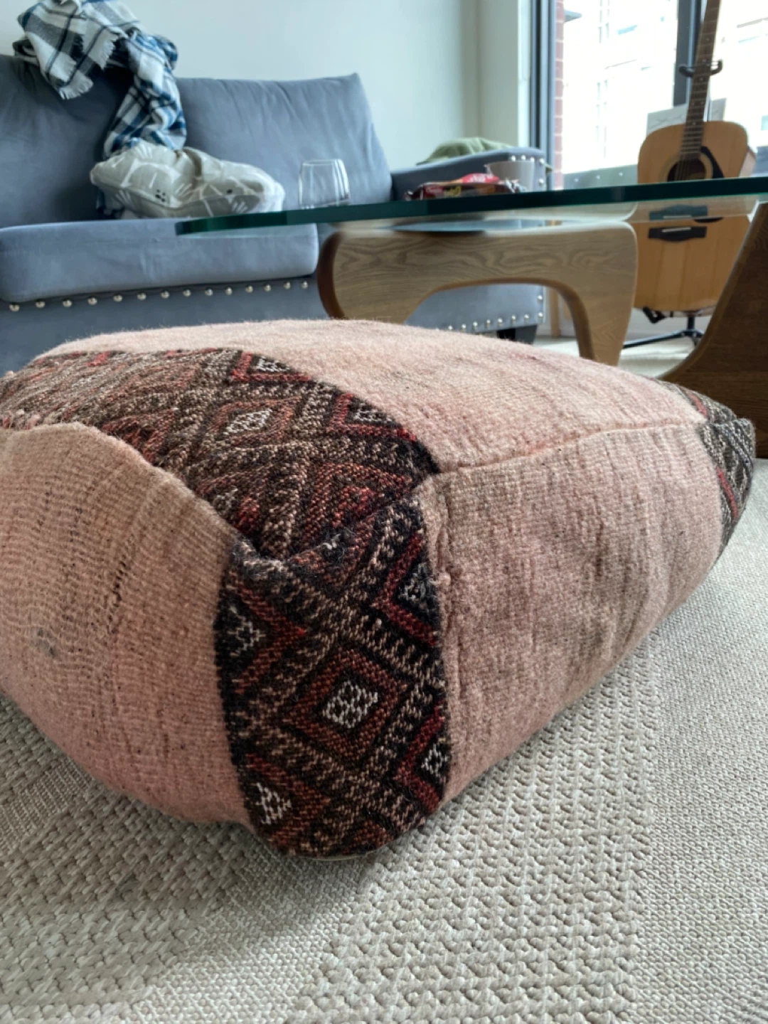 Vintage Moroccan Kilim Pouf - photo 2