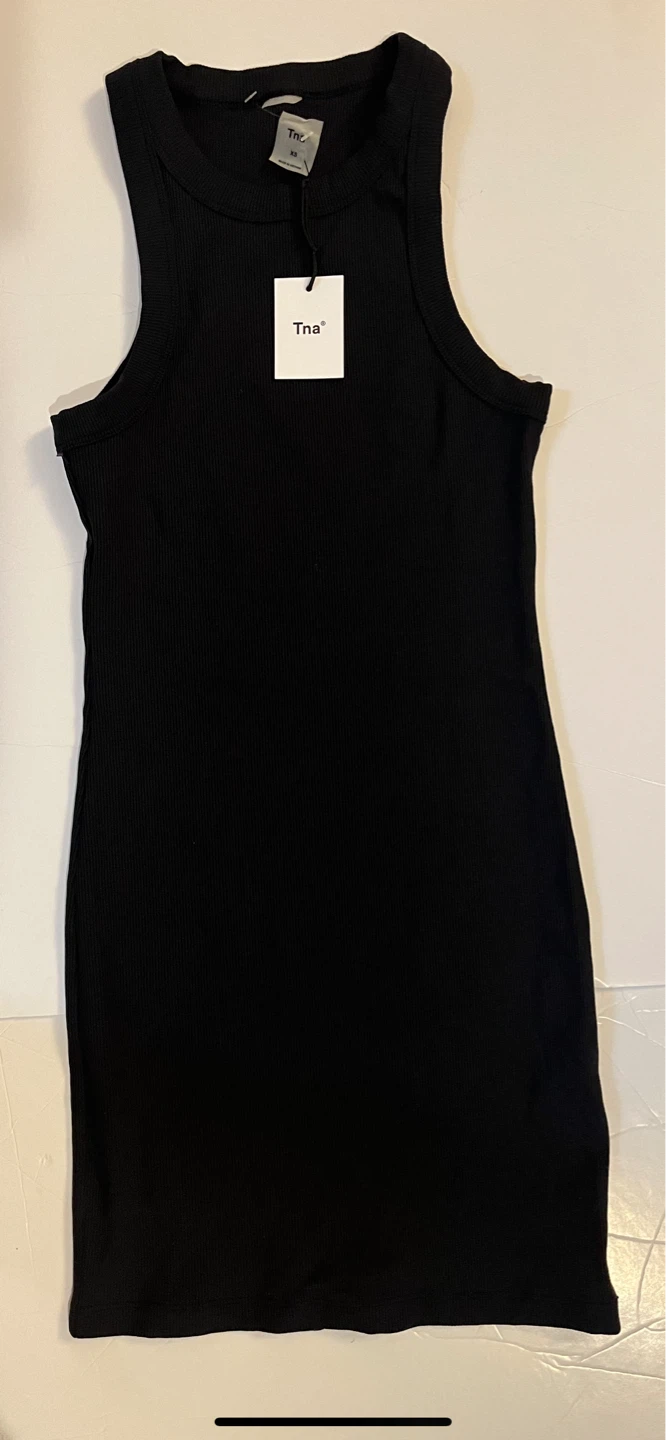 Tna Black Ribbed Tank Dress