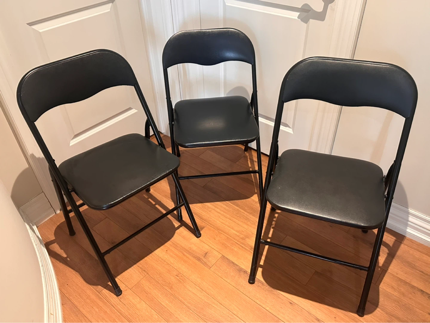 Set of 3 Black Folding Chairs - photo 4