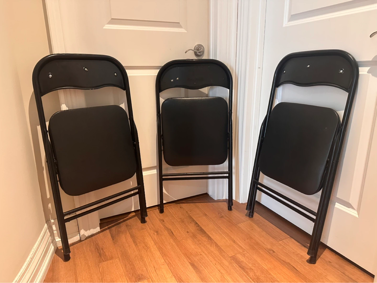 Set of 3 Black Folding Chairs - photo 5