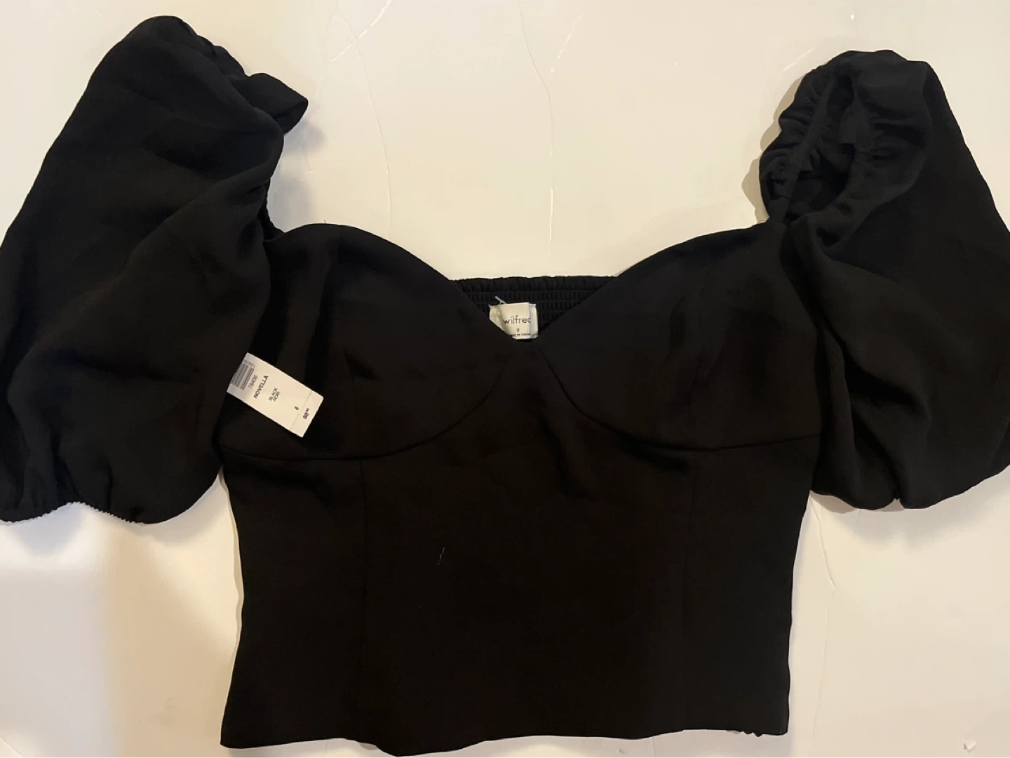 Wilfred Novella Puff Sleeve Top - Black