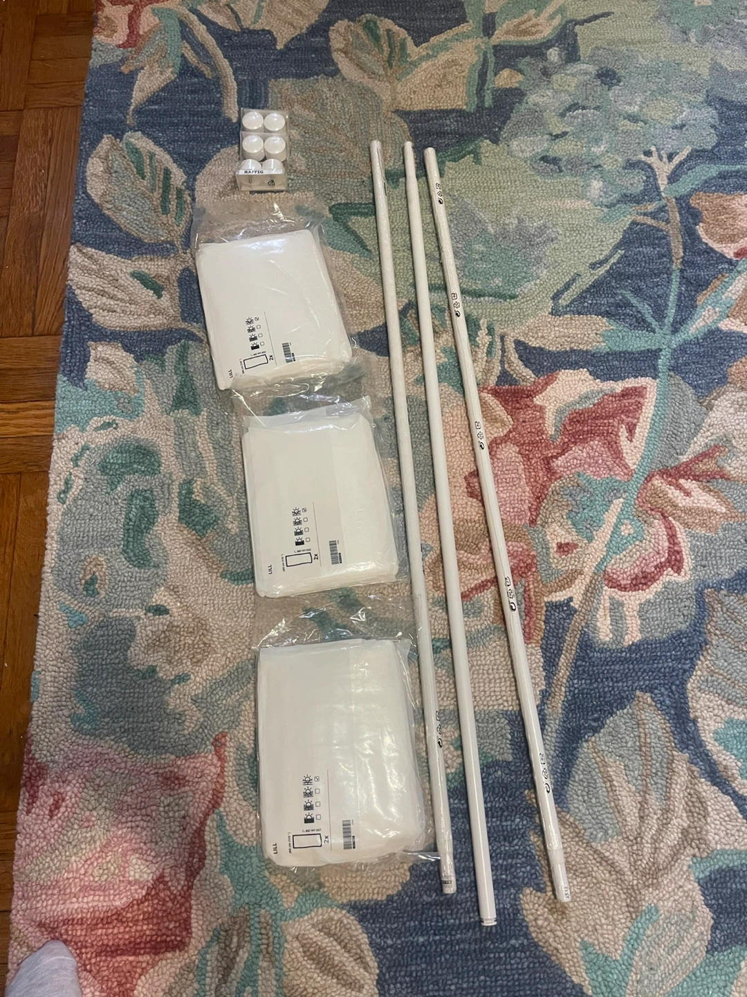IKEA LILL Curtains & RÄCKA Curtain Rod Set