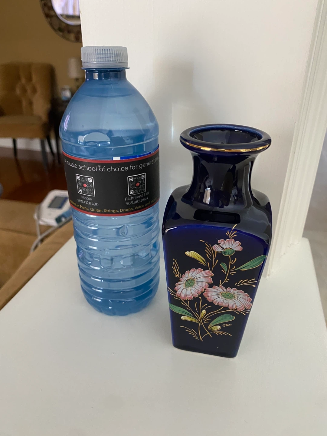 Cobalt Blue Floral Vase - photo 2