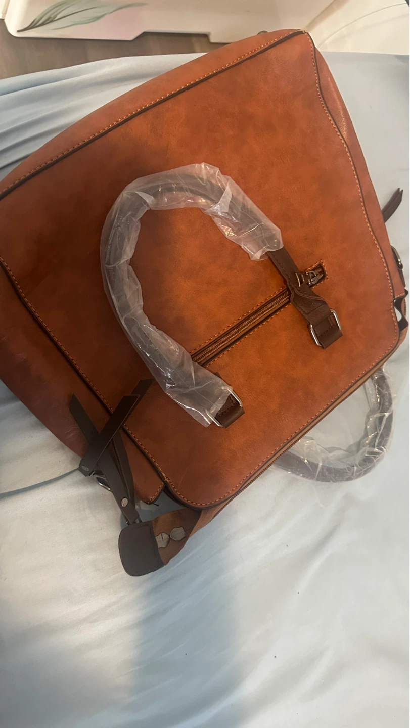 Brown Faux Leather Satchel Bag - photo 5