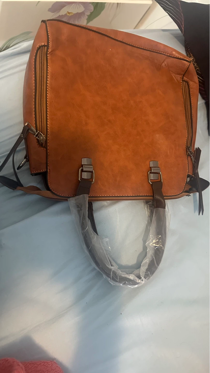 Brown Faux Leather Satchel Bag - photo 4