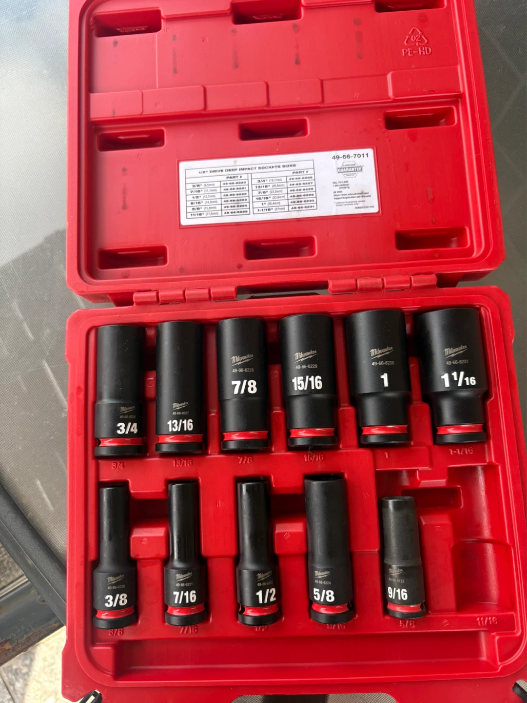Milwaukee 1/2" Drive Deep Impact Socket Set