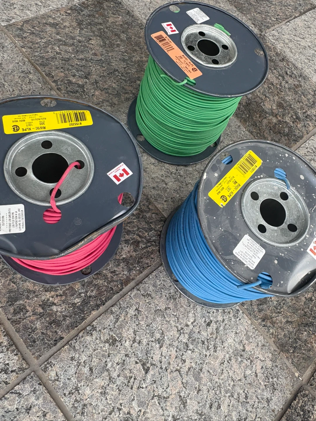 3 Spools of Electrical Wire - Red, Blue, Green - photo 5