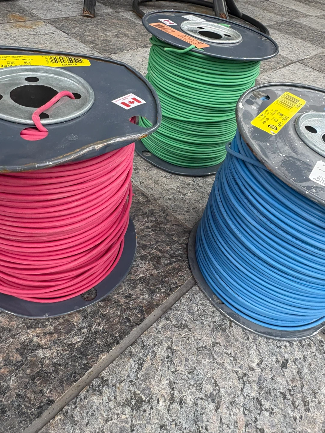 3 Spools of Electrical Wire - Red, Blue, Green - photo 4