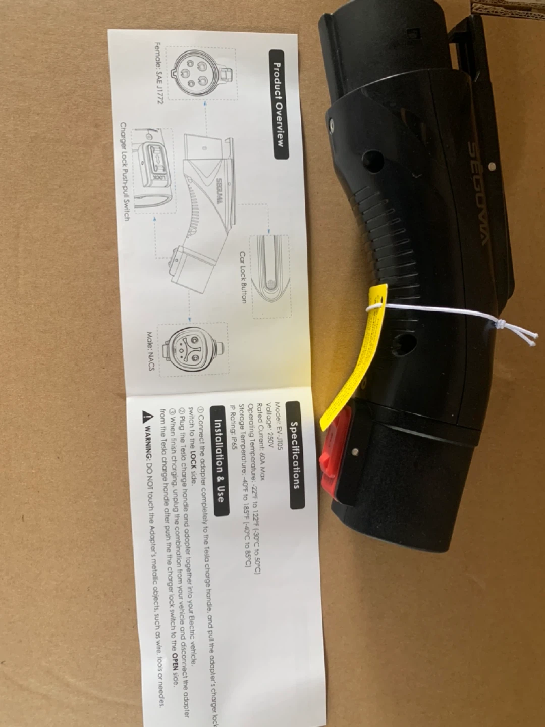 SEGUMA NACS to J1772 Charging Adapter EV-JT05 - photo 5