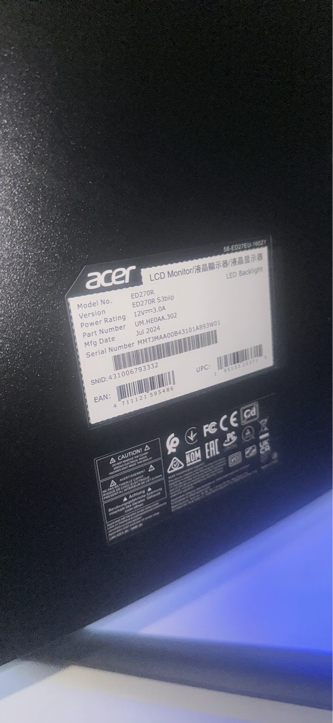 Acer ED270R S3blip 27" Curved Monitor - photo 3