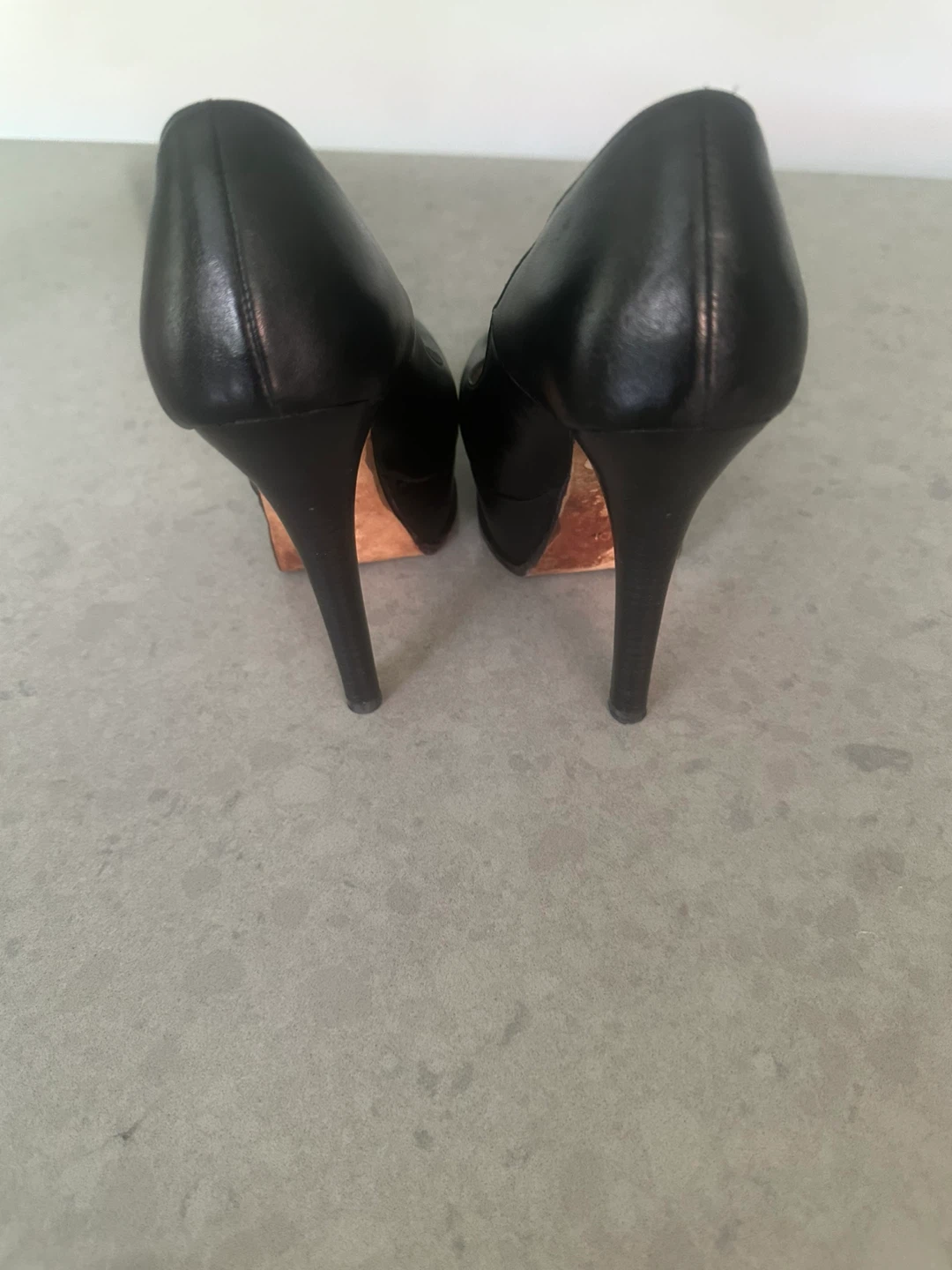 Fendi Black Leather Platform Heels - photo 5