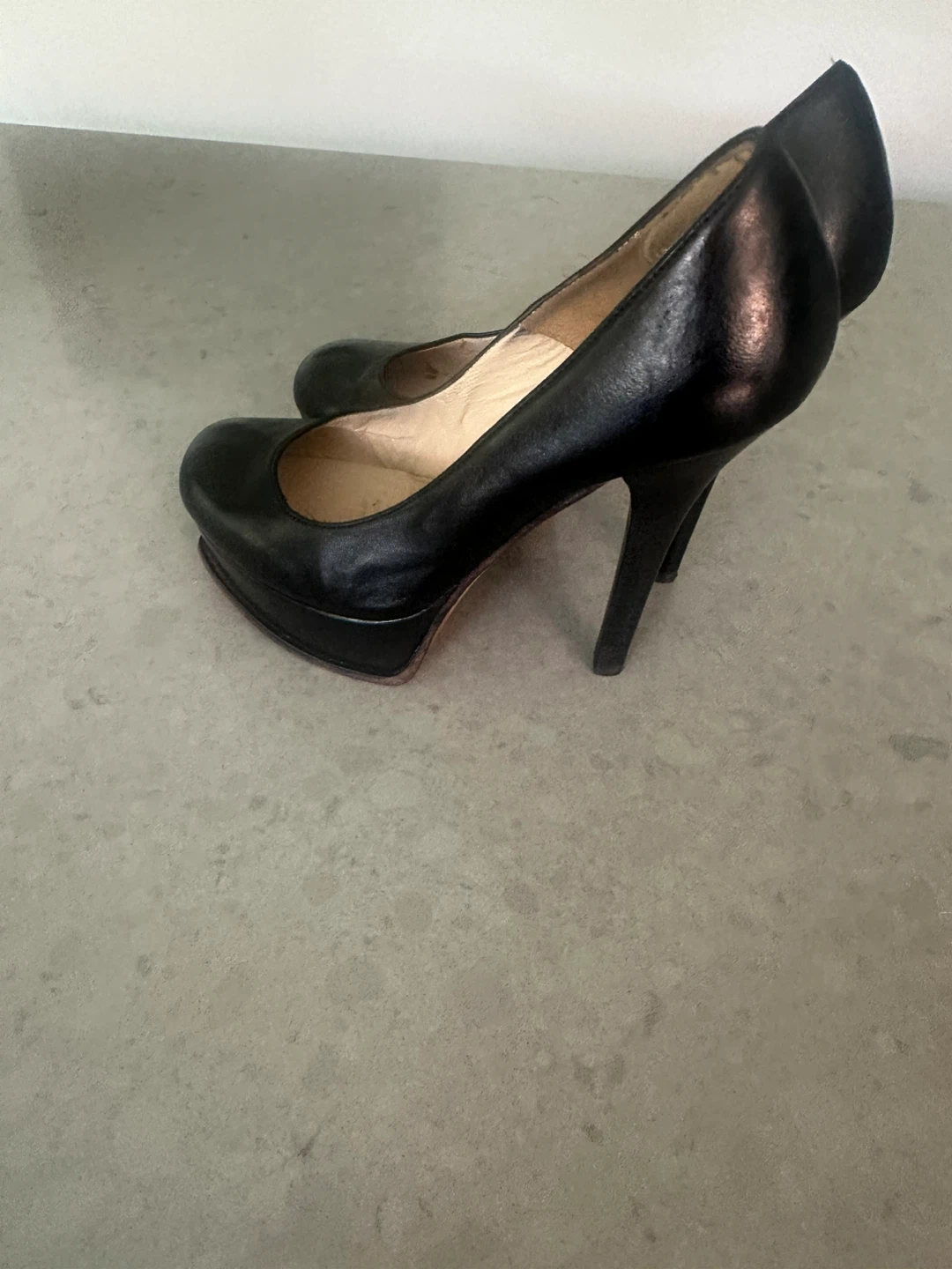 Fendi Black Leather Platform Heels - photo 4