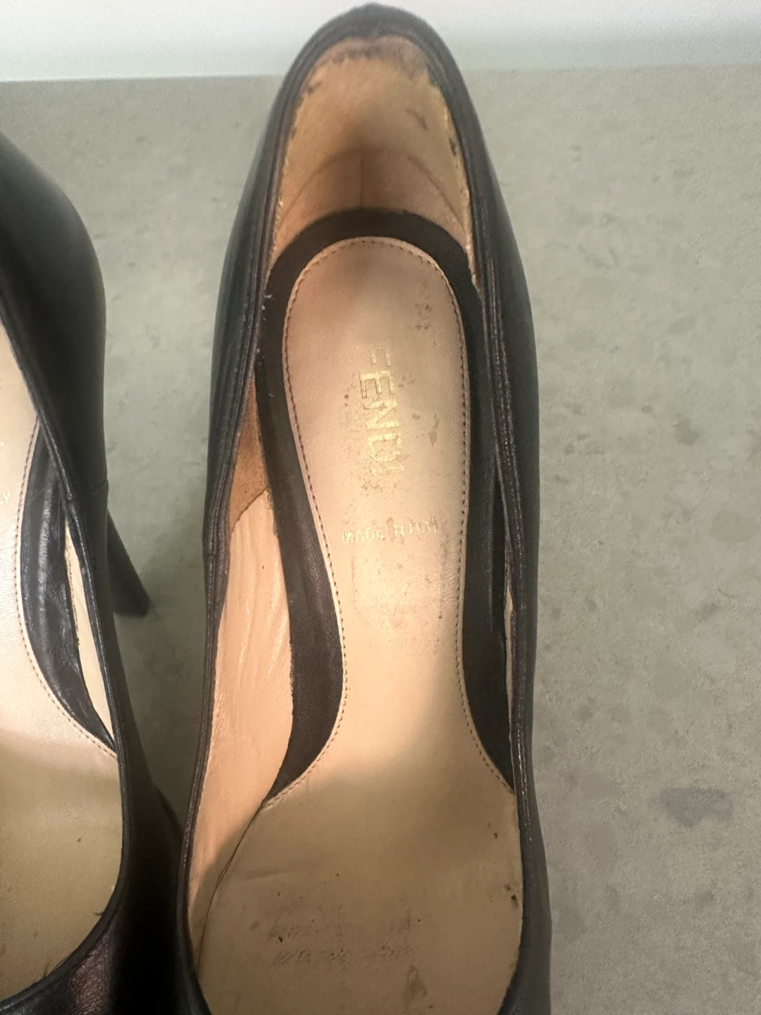 Fendi Black Leather Platform Heels - photo 3