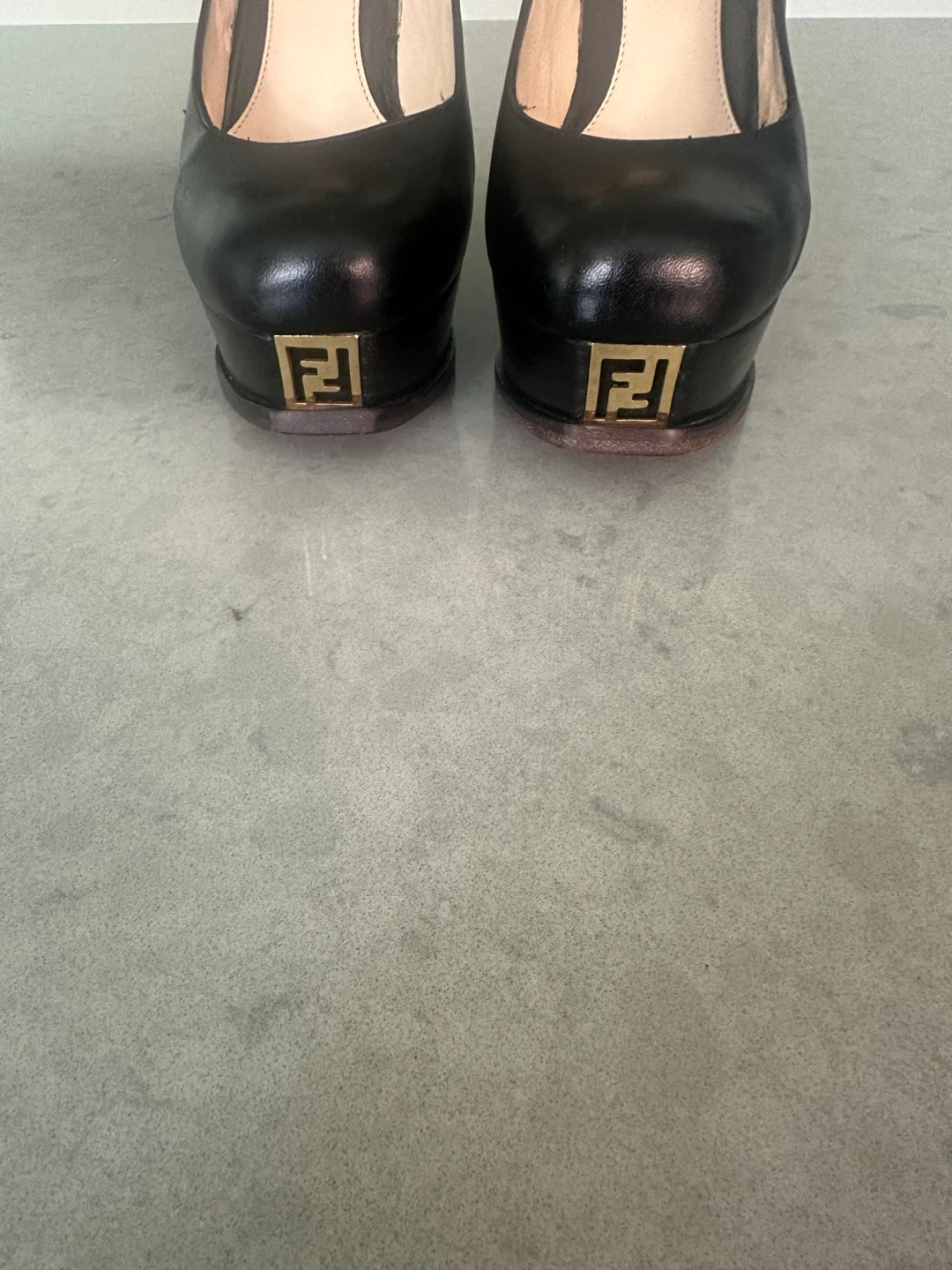 Fendi Black Leather Platform Heels - photo 2