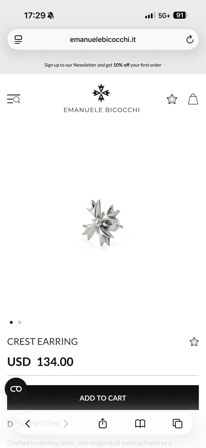 Emanuele Bicocchi Crest Earring