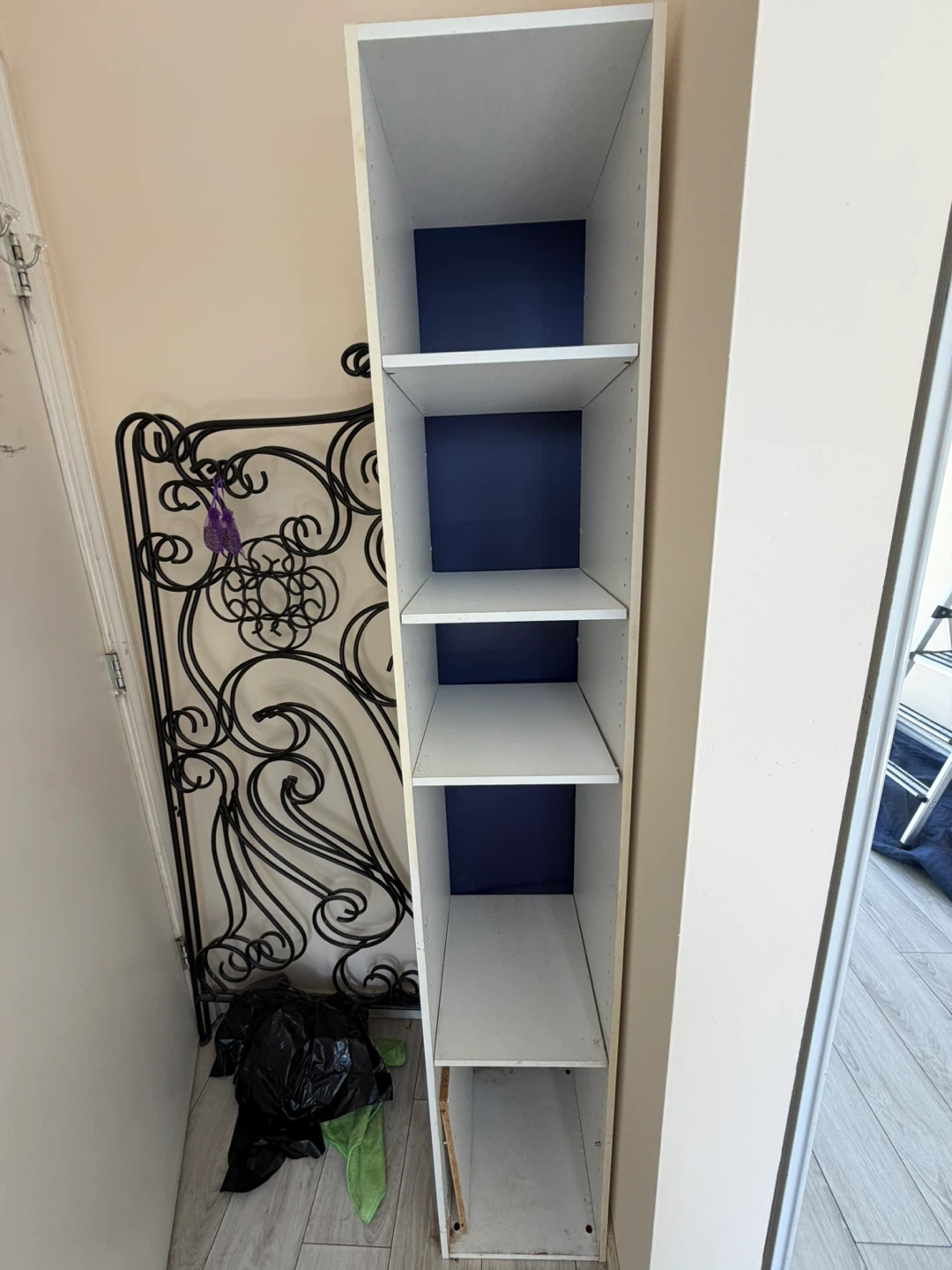 White Storage Cabinet with Glass Shelves - photo 4