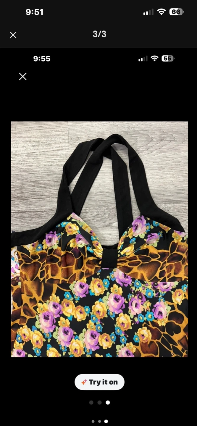 Women's Halterneck Patterned Dress - photo 3
