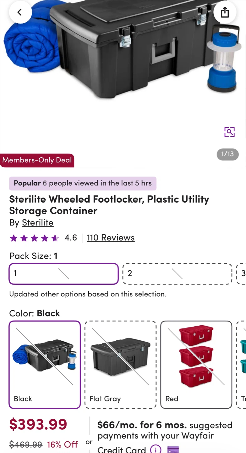 Sterilite Teal Sachet Footlocker Plastic Storage Container - photo 5