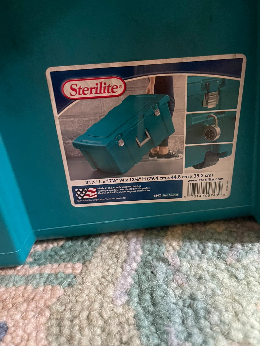 Sterilite Teal Sachet Footlocker Plastic Storage Container - photo 2