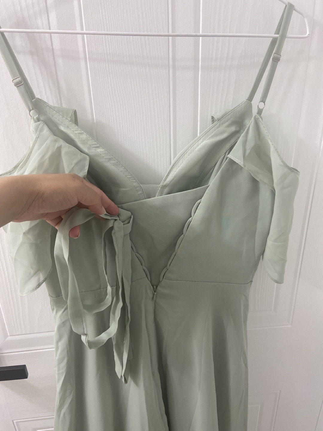 Sage Green Cold Shoulder Maxi Dress - photo 3