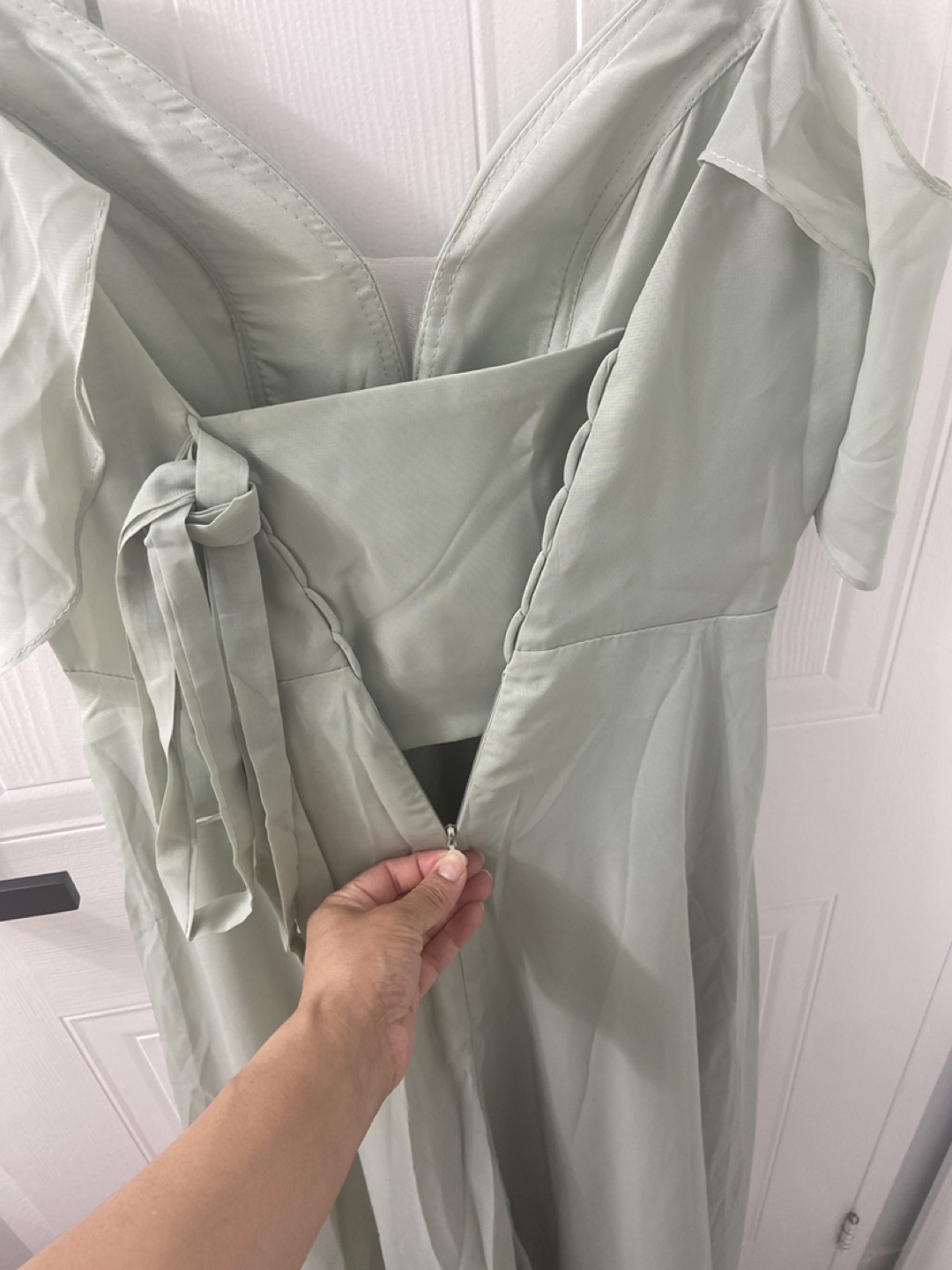 Sage Green Cold Shoulder Maxi Dress - photo 4