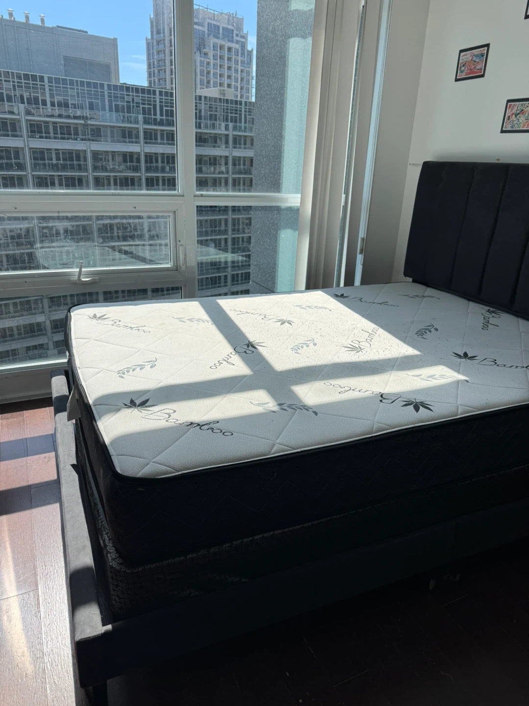 ️ Queen Bed Set + Mattress + Box Spring