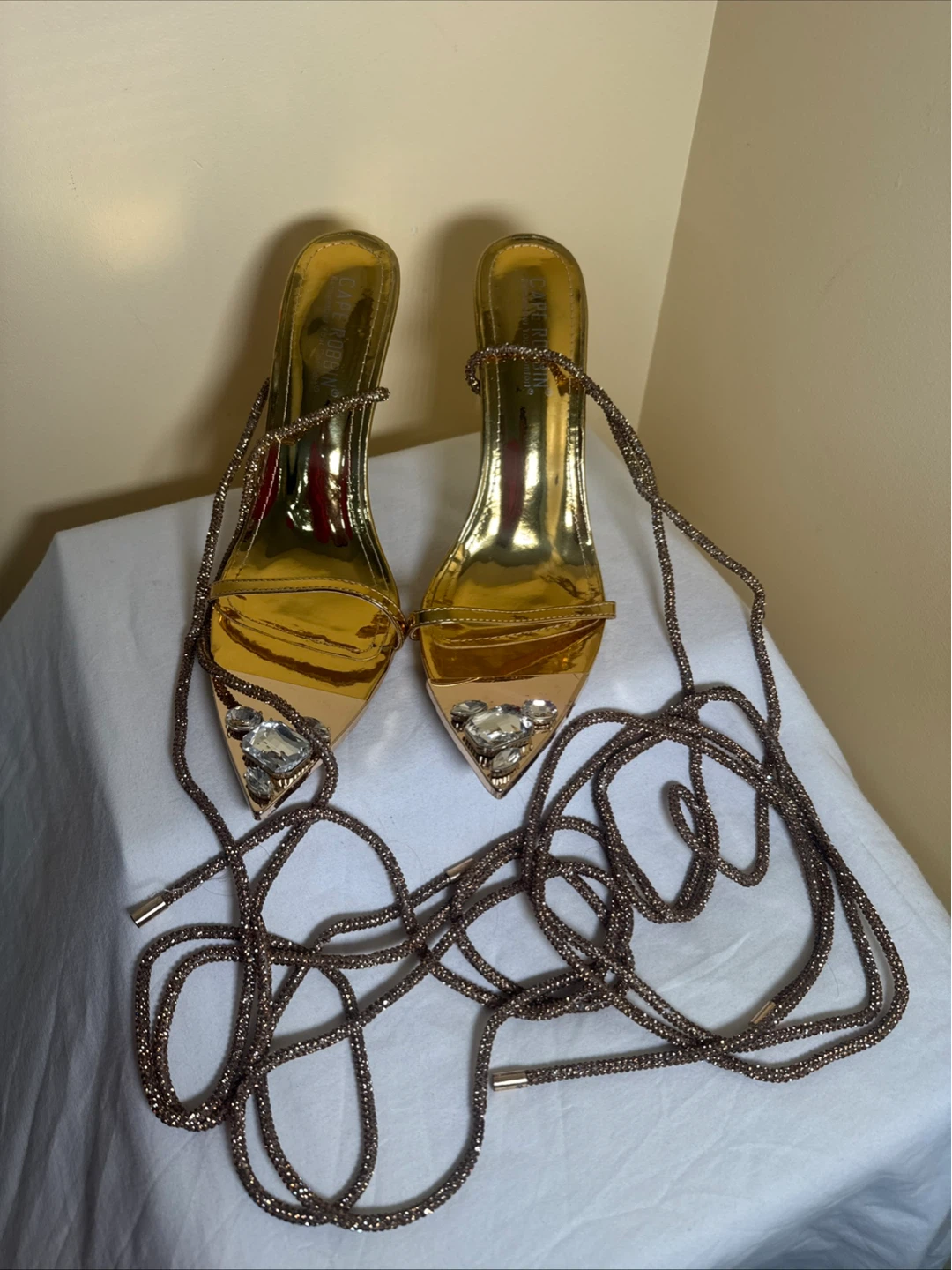 Cape Robbin Gold Strappy Heels