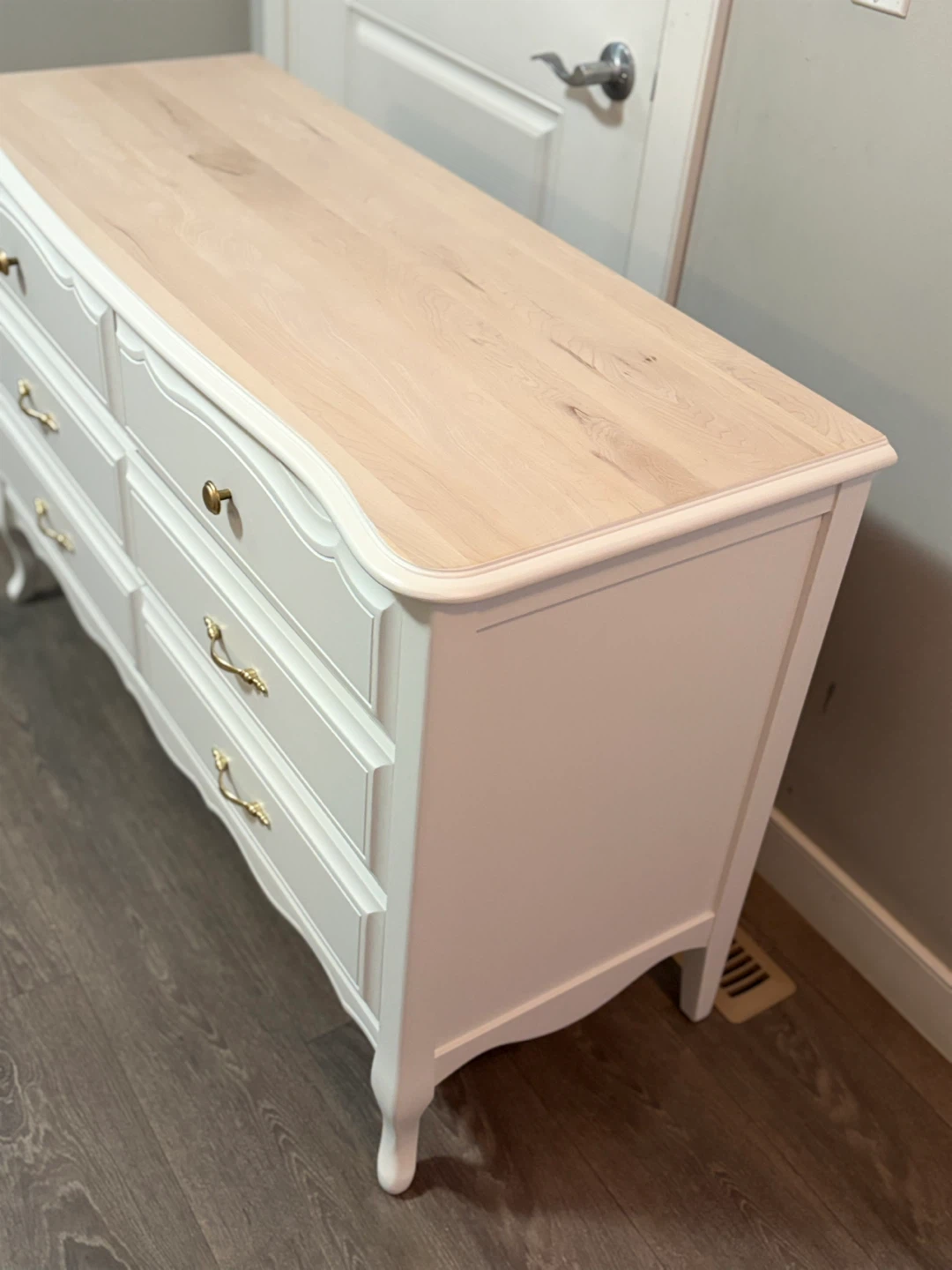 White Dresser with Light Wood Top - photo 4