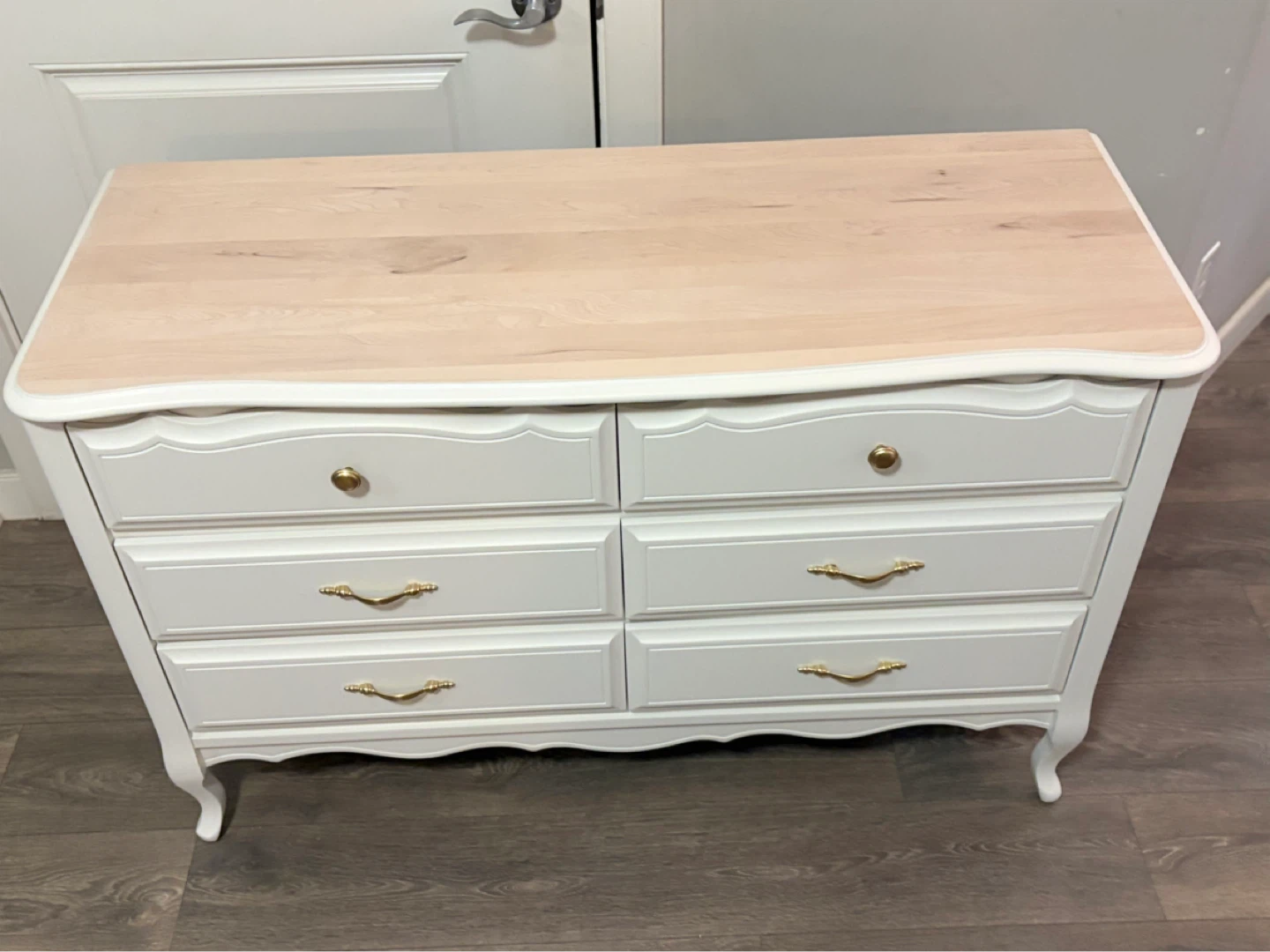 White Dresser with Light Wood Top - photo 5