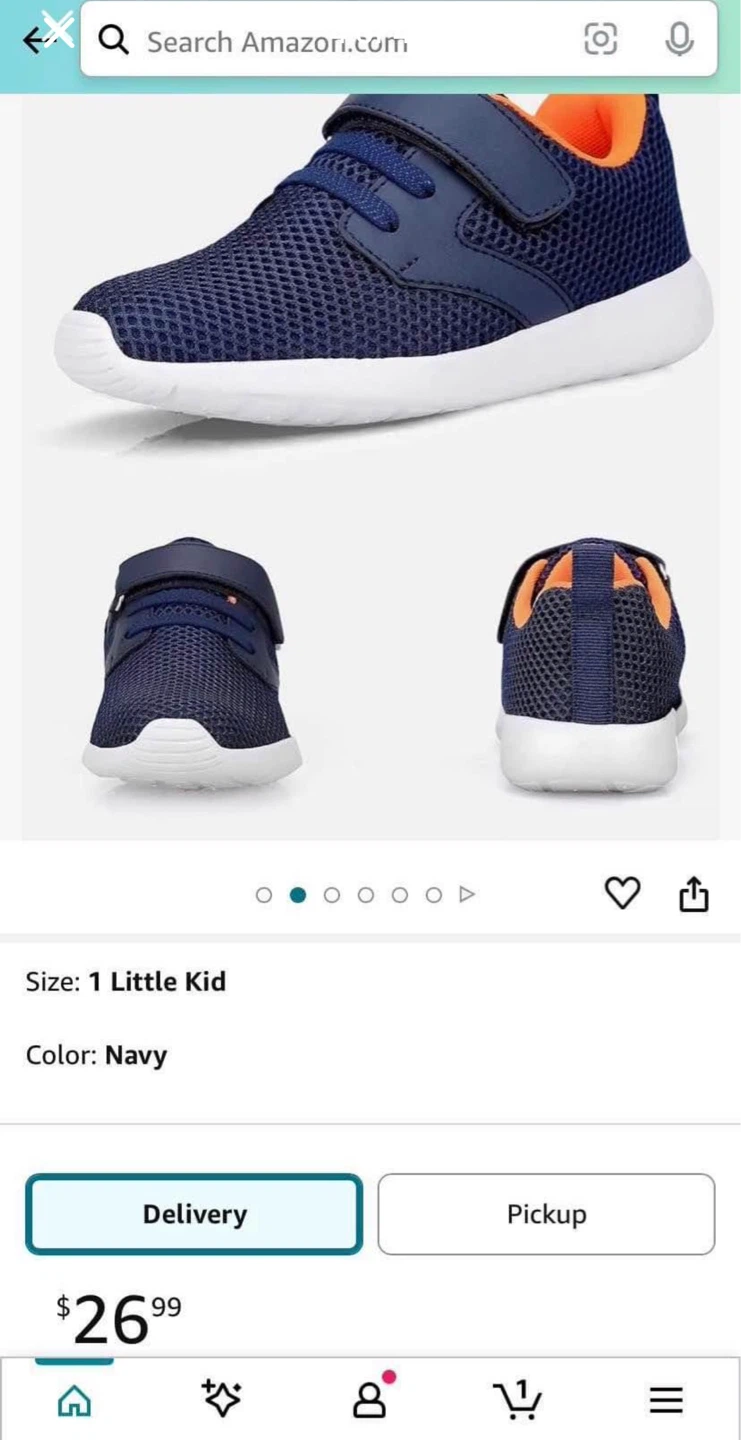 Kids Navy Sneakers toddler Size 6 - photo 4