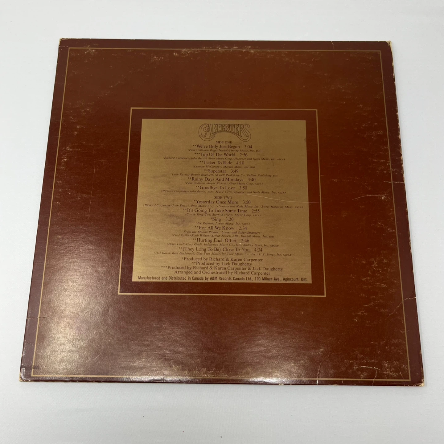 The Carpenters The Singles 1969-1973 Vinyl Record - photo 2